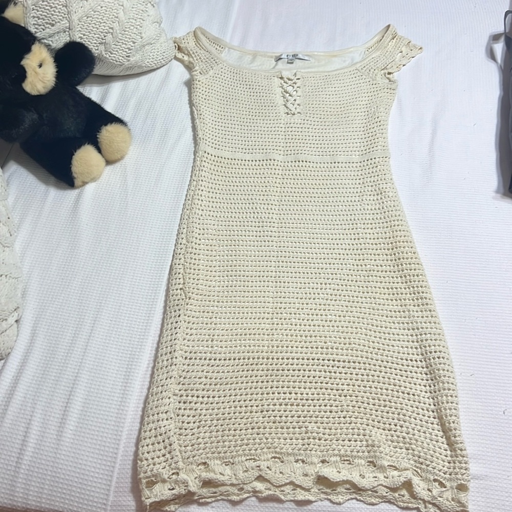 Cream crochet dress